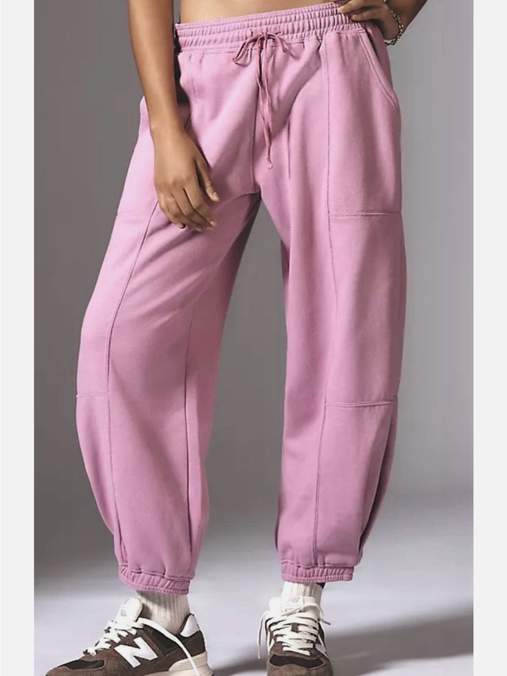 Daily Practice Anthropologie Pink Barrel Leg Sweatpants